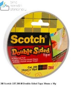 Katalog 3M Scotch harga murah & terjangkau, Image ATK Sekolah SIPLAH 3M Scotch CAT 200-M Double-Sided Tape 18mm x 10y harga normal 14500 di Distributor ATK Bina Mandiri Stationery