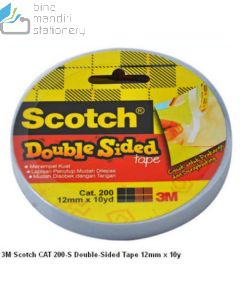 Katalog 3M Scotch harga murah & terjangkau, Image ATK Sekolah SIPLAH 3M Scotch CAT 200-S Double-Sided Tape 12mm x 10y harga normal 10600 di Distributor ATK Bina Mandiri Stationery