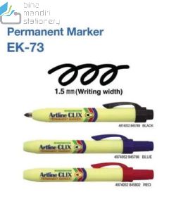 Brosur gambar alat tulis sekolah Spidol Permanen Clik Cetek Bullet Style Artline 73 Permanent Marker Clix