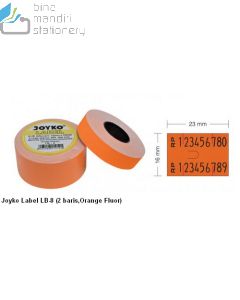 Foto Kertas Tempel Harga Joyko Label LB-8 (2 baris,Orange Fluor) merek Joyko